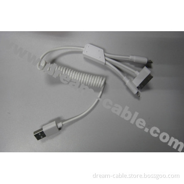 Spiral 3 in 1 USB Cable for iPhone/Samsung/HTC/Blackberry